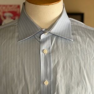 Charles Tyrwhitt Blue Striped Dress Shirt Sz 19